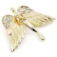 Broche Fantaisie dorée Femmes aux Ailes d'Ange et Strass