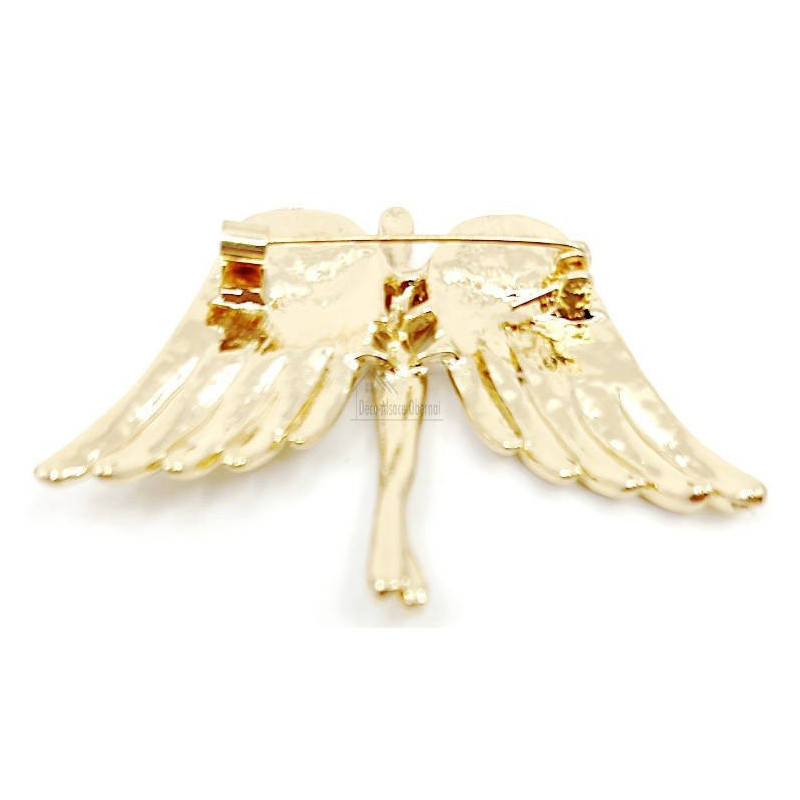 Gold Fantasy Women's Angel Wings Brooch and Strass