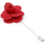 Pink fabric brooch with metal pin