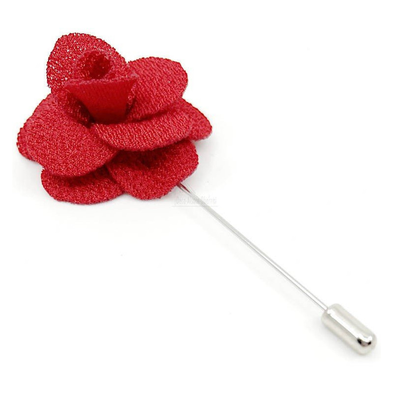 Fantasiebrosche Rose aus Stoff mit Metallstift