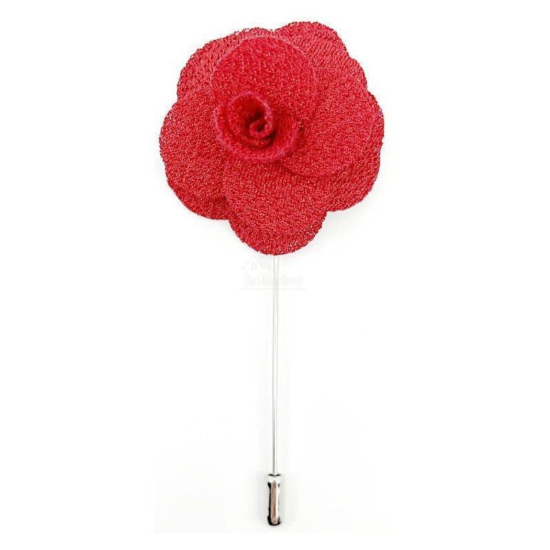 Fantasiebrosche Rose aus Stoff mit Metallstift