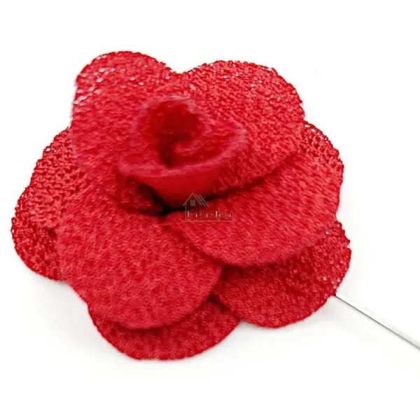 Fantasiebrosche Rose aus Stoff mit Metallstift