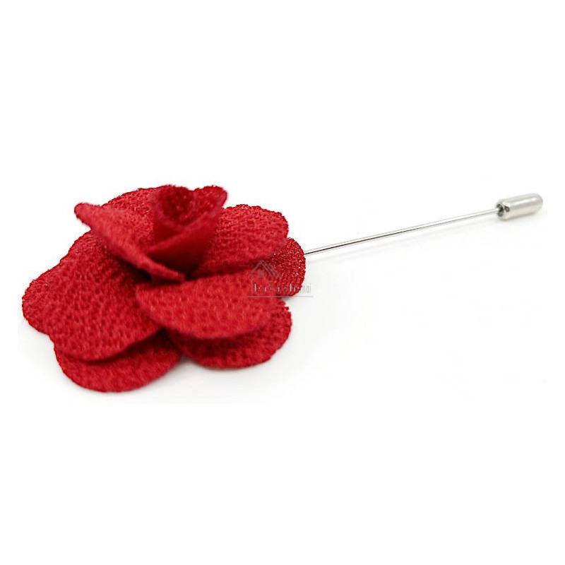 Fantasiebrosche Rose aus Stoff mit Metallstift