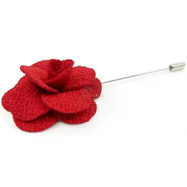 Fantasiebrosche Rose aus Stoff mit Metallstift