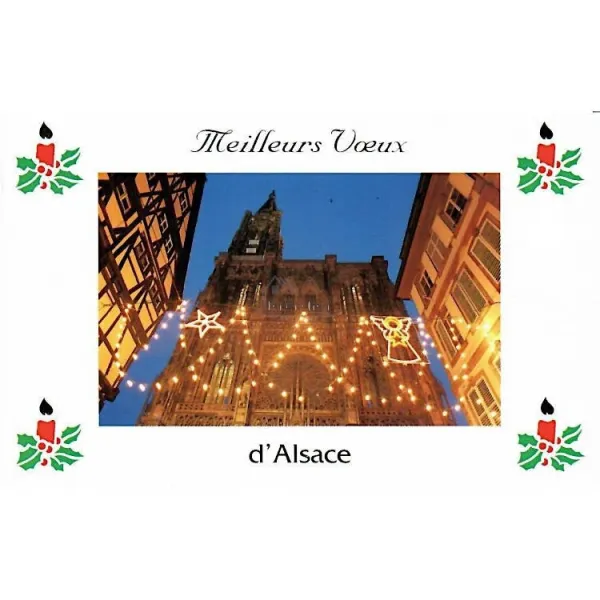 6 Cartes de Voeux d'Alsace Mignonnettes avec Enveloppes