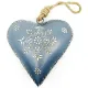 Coeur d'Alsace en Métal bleu gris peint à la Main 15 cm