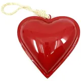 Red lacquered Metal Heart 13 cm to hang