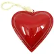 Coeur en Métal rouge laqué Brillant 13 cm à suspendre