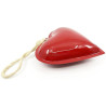 Coeur en Métal rouge laqué Brillant 13 cm à suspendre