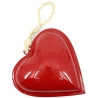 Coeur en Métal rouge laqué Brillant 13 cm à suspendre