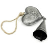 Coeur d'Alsace en Métal gris Maïka avec Clochette 28 cm