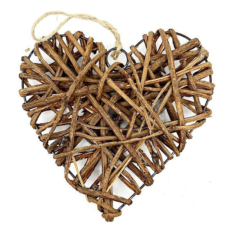 Coeur d'Alsace en Osier et métal 20 cm