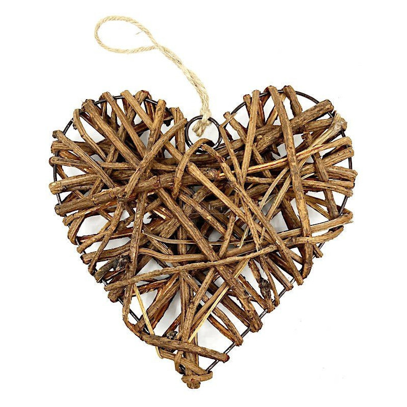 Coeur d'Alsace en Osier et métal 20 cm