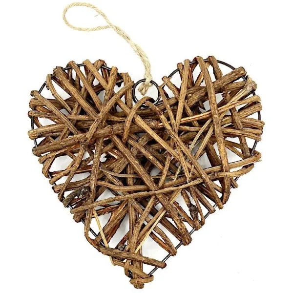 Coeur d'Alsace en Osier et métal 20 cm