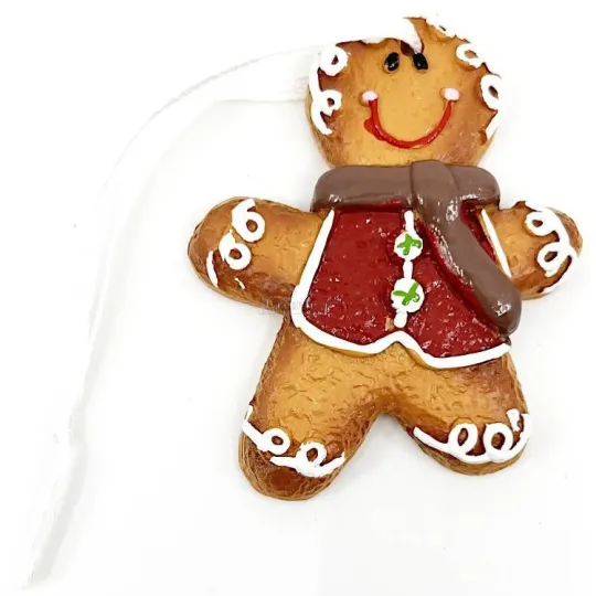 Suspension petit Biscuit Mannele décor Pain d'Épices en résine