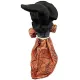 Sorcière d'Alsace debout avec robe satinée ocre 36 cm