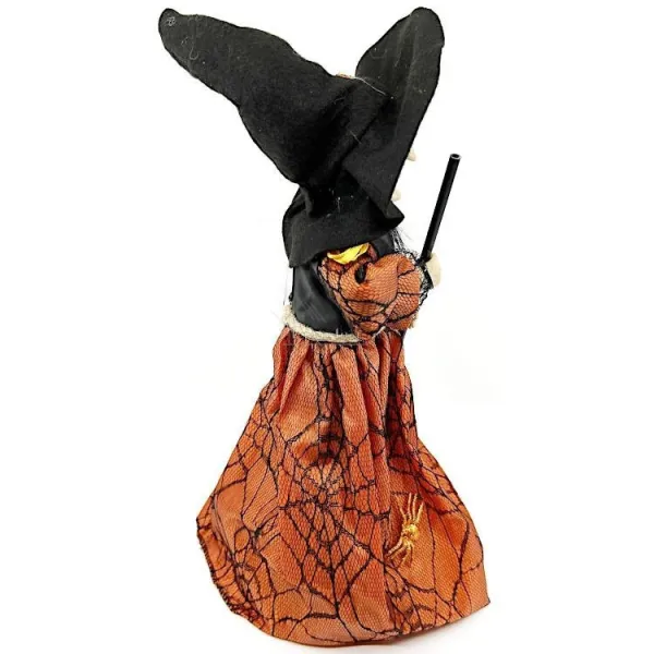 Alsatian witch standing with ochre satin dress 36 cm