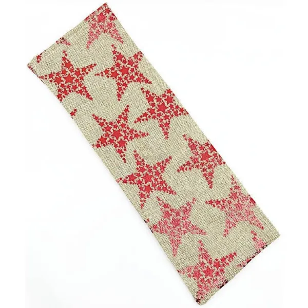 Beige Stoff-Flaschenhaltertasche mit Verzierungen und Schleife