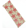 Beige fabric bottle bag with decorations and ribbon