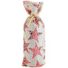 Sac Porte-bouteille beige en tissu avec décorations et ruban