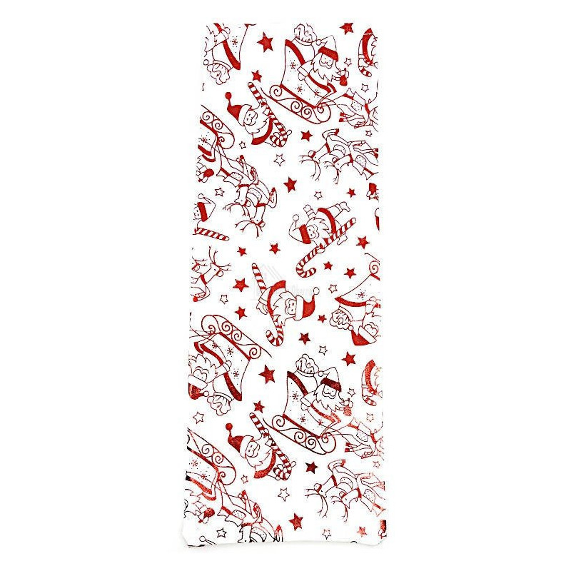 Sac Porte-bouteille blanc en tissu avec décorations et ruban