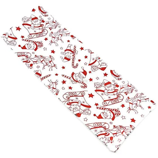 White fabric bottle bag with decorations and ribbon