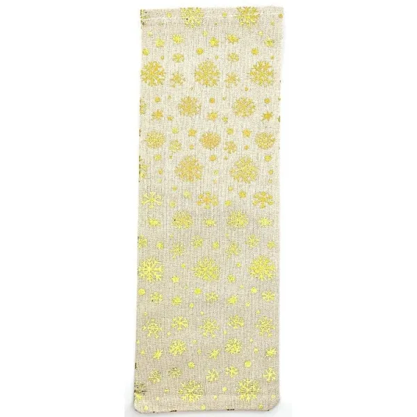 Sac Porte-bouteille Ecru en tissu avec décorations et ruban