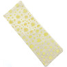 Ecru fabric bottle bag with decorations and ribbon