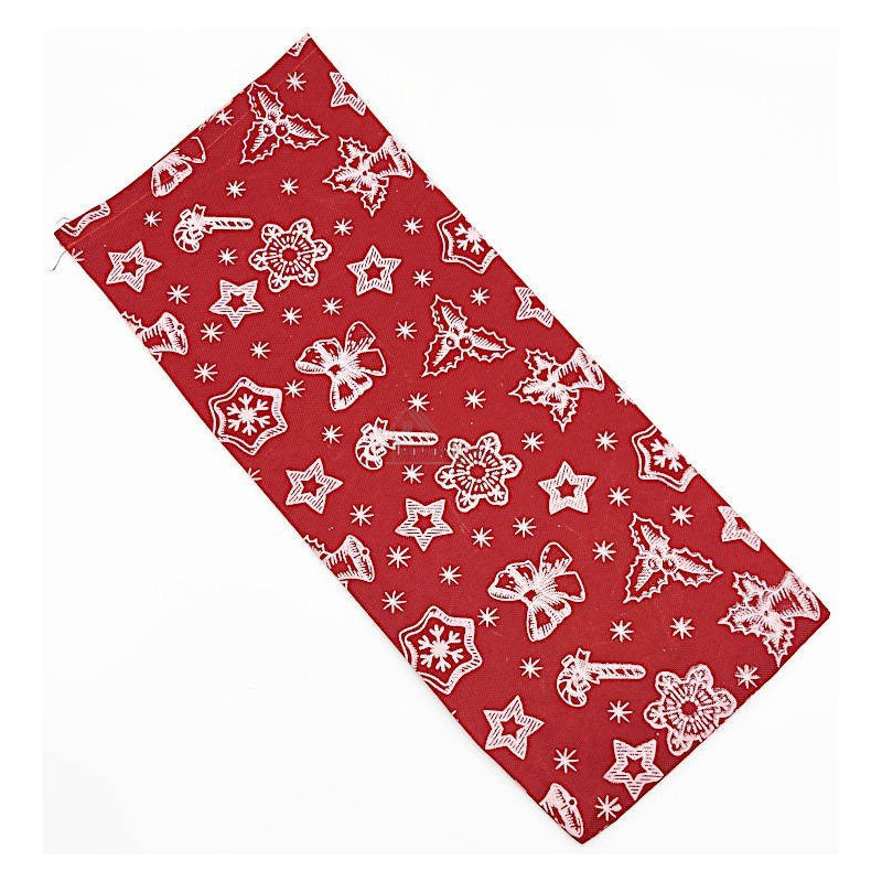 Sac Porte-bouteille rouge en tissu avec décorations et ruban