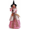 Standing Alsatian witch with pink fringed dress 85 cm