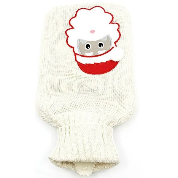 Wasserwärmflasche gestrickt roh bestickt Dekor Weihnachtsmann