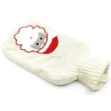 Bouillotte à eau tricot écrus brodé décor Père Noël