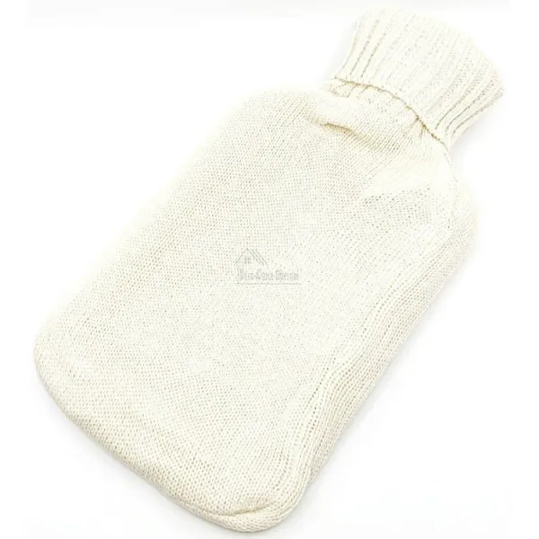 Bouillotte à eau tricot écrus brodé décor Père Noël