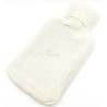 Bouillotte à eau tricot écrus brodé décor Père Noël