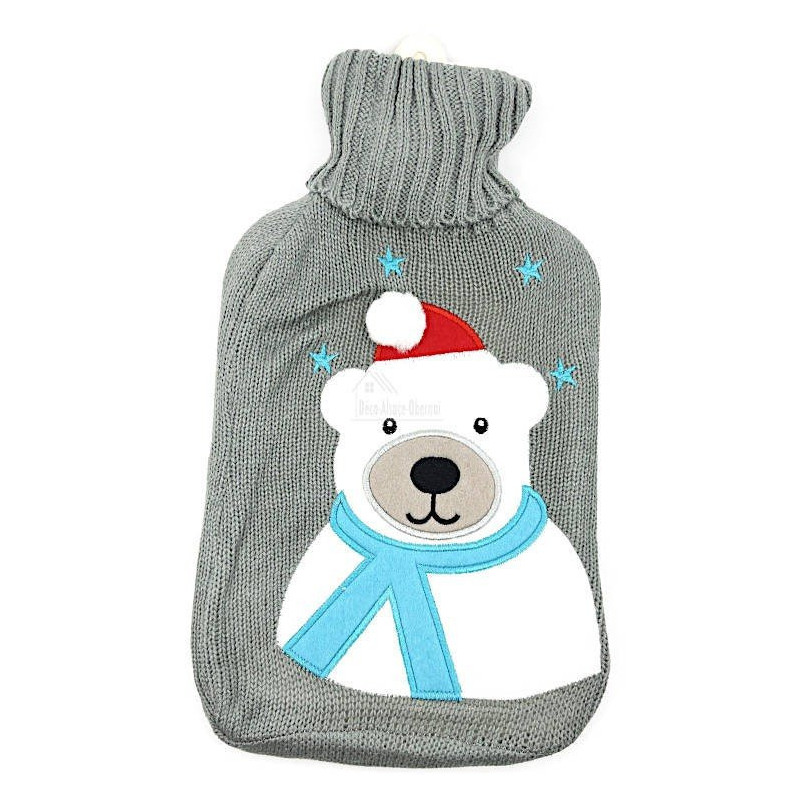 Bear embroidered grey knitted waterbath