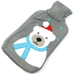 Bear embroidered grey knitted waterbath
