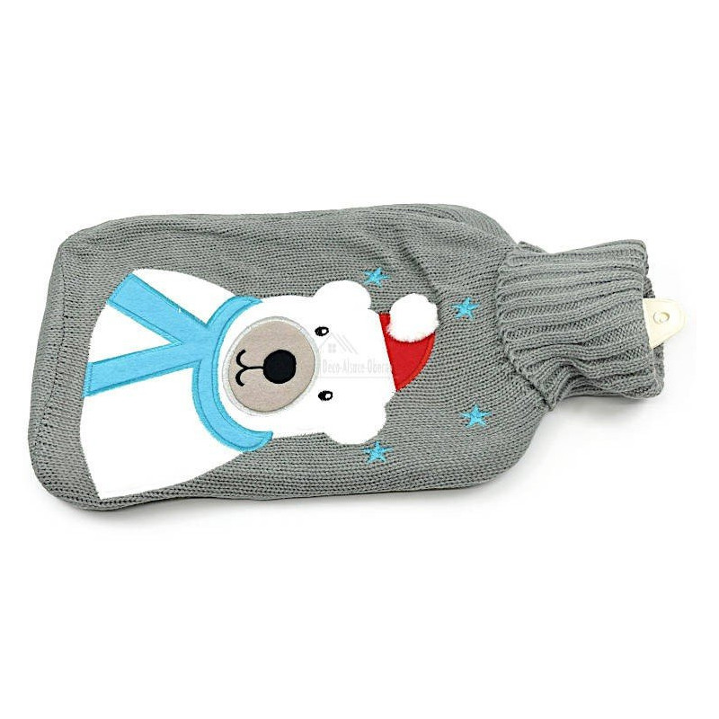 Bear embroidered grey knitted waterbath