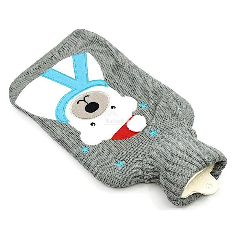 Bear embroidered grey knitted waterbath