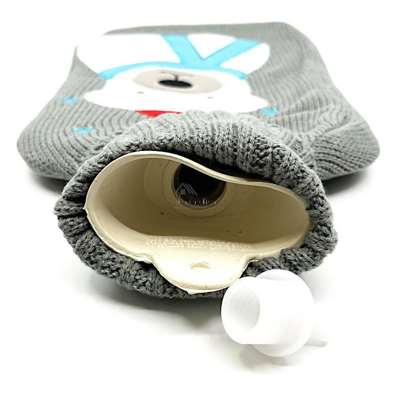 Bear embroidered grey knitted waterbath