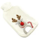 Ecru knitted waterbath with reindeer design