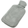 Bouillotte à eau tricot gris brodé décor Père Noël