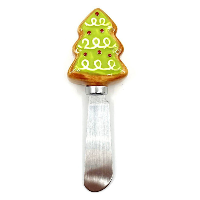 Couteau à Beurre Acier et manche en Céramique décor Sapin