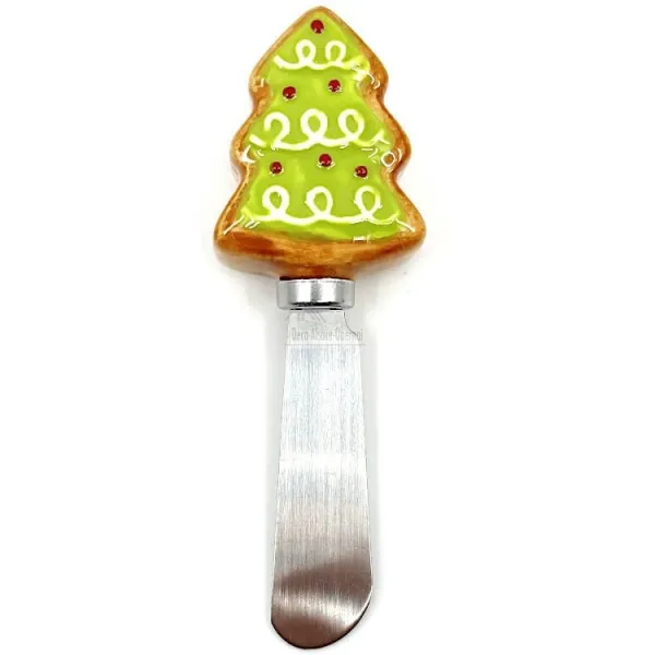 Steel Butter Knife with Fir Tree Ceramic Handle