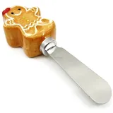 Buttermesser aus Stahl und Keramikgriff mit Lebkuchendekor