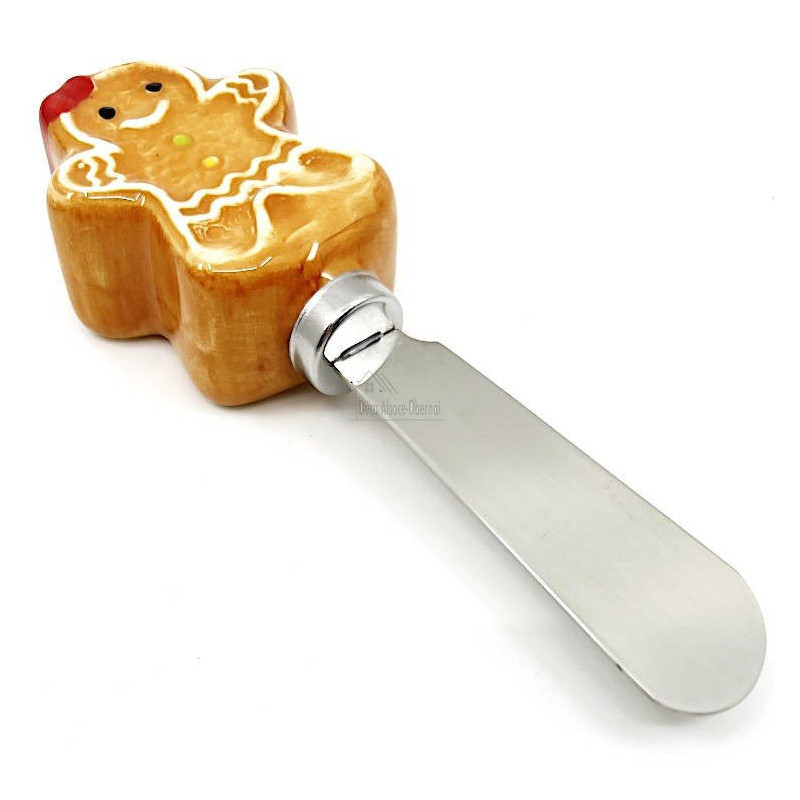 Couteau à Beurre Acier et manche en Céramique décor Pain d'Epices