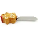 Stainless Steel Butter Knife with Gingerbread Design Ceramic Handle