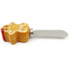Stainless Steel Butter Knife with Gingerbread Design Ceramic Handle