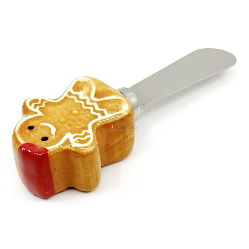 Couteau à Beurre Acier et manche en Céramique décor Pain d'Epices