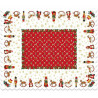 Rechteckige Tischdecke weiß rote Mitte, Weihnachtsdekor 150 cm x 180 cm