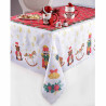 Rectangular tablecloth white with red centre Christmas decoration 150 cm x 180 cm